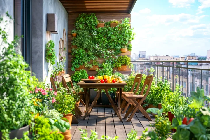 lush balcony garden